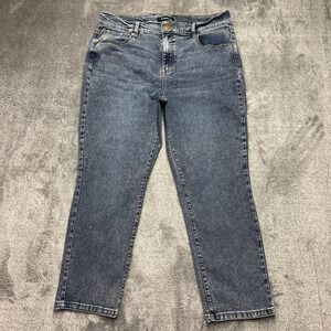 d.jeans Straight Leg Denim Pants Womens 16P Blue Excellent High Rise Stretch